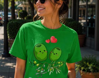 Olive You Shirt Charming Food Pun Gift Valentine Romantic Kawaii Graphic Tee