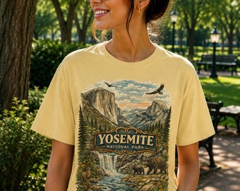 Yosemite National Park Shirt California Hiking Gift Outdoor Adventure Vintage Graphic Tee