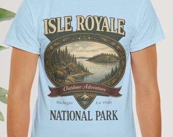 Camiseta del Parque Nacional Isle Royale, estilo vintage, para actividades al aire libre, regalo para excursionistas, campistas y amantes de la naturaleza.