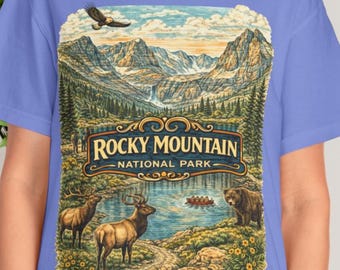 Rocky Mountain National Park Shirt Vintage Travel Tee Gift Hikers Campers Outdoor Adventure Style