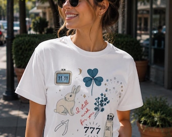 Lucky Rabbit Shirt Angel Number 777 Gift Spiritual  Everyday Vintage Graphic Tee