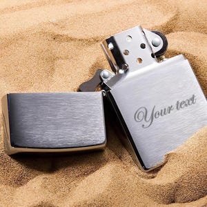 Zippo Lighter - Brushed Brass - Individually Engraved - Smoker Accessories