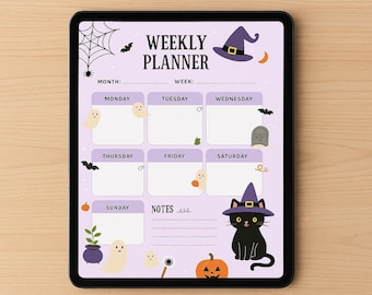 Halloween Weekly Planner | Printable PDF | Spooky Season Digital Download