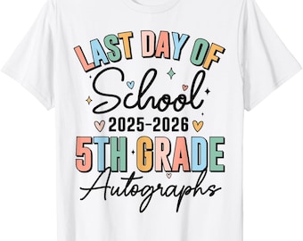 Sista skoldagen autografskjorta 5:e klass examen pojkar flickor t-shirt
