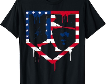 Amerikansk flagga basebollträskjorta 4 juli patriotisk t-shirt