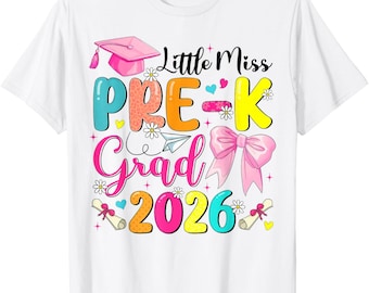 Liten Miss förskoleexamen 2026-tröja förskoleexamen flickor söt t-shirt