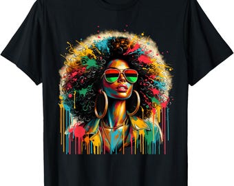 Juneteenth Black Queen Afro Melanin Drip African Pride-tröja
