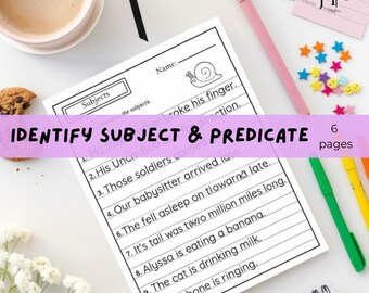 Subject and Predicate Grammar Activity: Sentences & Parts of Speech (Digital Download)