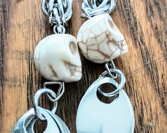 Skull and Scales Chainmaille Earrings