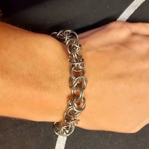 Pulseras de malla bizantina de acero inoxidable