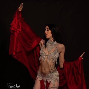 Belly Dance , Top  , Belt,  and Choker Set