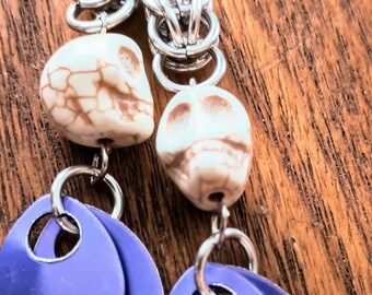 Skull and Scales Chainmaille Earrings