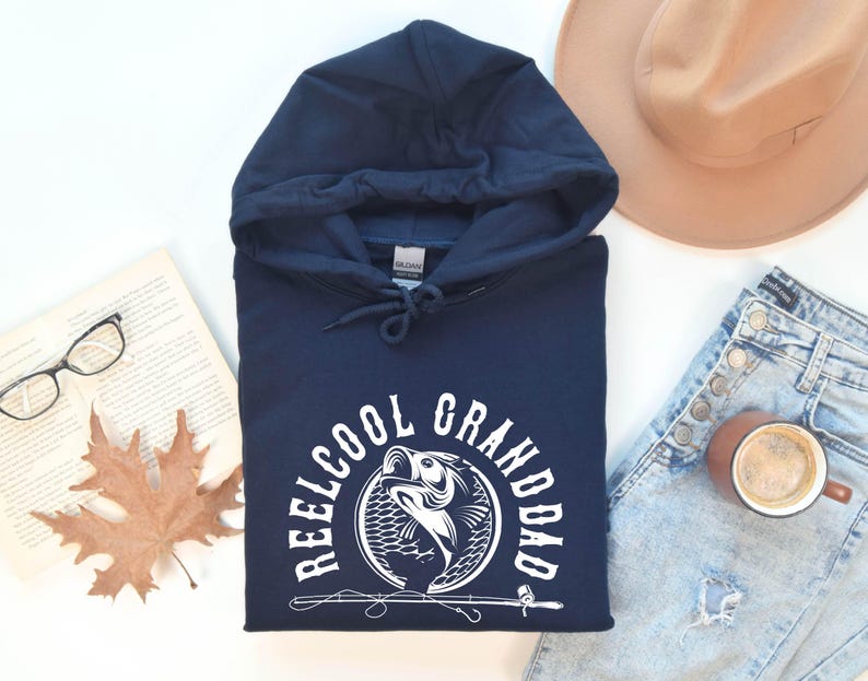 Reel Cool Dad Hoodie, Fishing Dad Sweater, Fathers Day Gift, Dad Birthday Gift, Fisherman Sweatshirt, Dad Fisherman Christmas Gift Sweater bild 5
