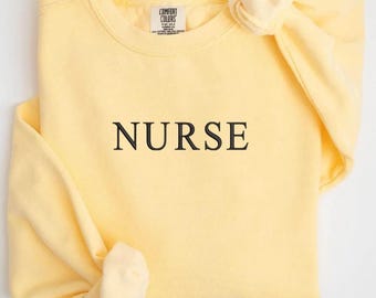 Embroidered Nurse Sweatshirt, Crewneck, Hoodie Sweater, Custom Embroidered Hospital Nurse Gift, Nurse Grad, Graduation Gift