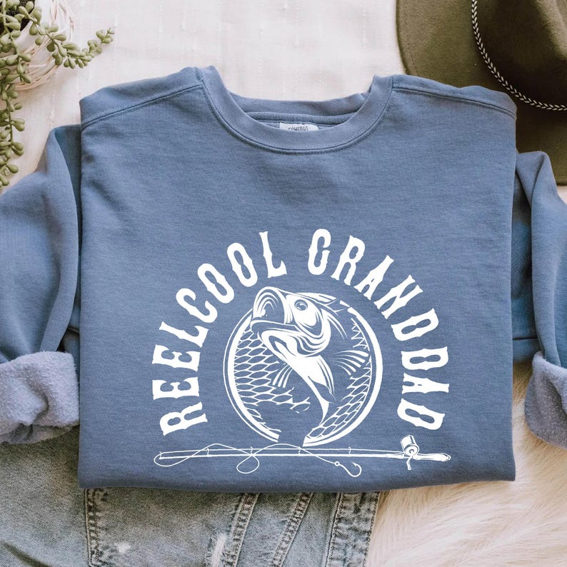 Reel Cool Dad Hoodie, Fishing Dad Sweater, Fathers Day Gift, Dad Birthday Gift, Fisherman Sweatshirt, Dad Fisherman Christmas Gift Sweater bild 1
