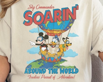 Disney Sky Commander Soarin Tee, Disney Friends Shirt, Mickey Mouse T-shirt, Vintage Mickey Graphic Tee, Disneyland Family Vacation Shirt