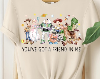 Toy Story T-Shirt, Toy Story Disney Pixar Tee, Woody, Buzz Lightyear Shirt, You've Got a Friend in Me Tee, Toy Story Cartoon Graphic Shirt