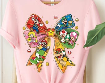 Super Mario Coquette T-Shirt, Super Mario Characters Shirt, Super Mario And Friends Shirt,Mario & Friends Party Shirt,Super Mario Kart Tee