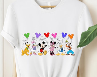 Disney Characters Balloons Tee, Disney Friends Shirt, Mickey Mouse T-shirt, Vintage Mickey Graphic Tee, Disneyland Family Vacation Shirt