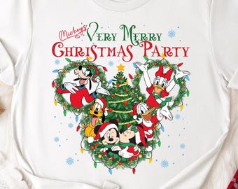 Chemise Noël flocon de neige Disney, chemise Noël Mickey et ses amis, sweat très joyeux Noël Mickey, t-shirt Noël famille Disney