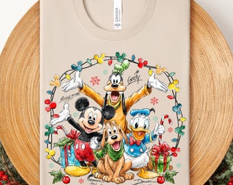 Disney Christmas Signatures-tröja, Musse Pigg och vänner-jultröja, Musse Piggs riktigt goda jultröja, Disney Family Christmas-tröja