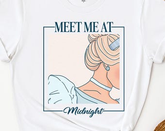 Cinderella Meet Me At Midnight Shirt, Disneyland Princesses Sweatshirt, Disney Girls Trip Shirt, Disneyworld T-Shirt, Princess Matching Tee