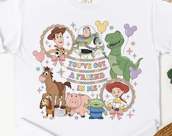 Toy Story T-Shirt, Toy Story Disney Pixar Tee, Woody, Buzz Lightyear Shirt, You've Got a Friend in Me Tee, Toy Story Cartoon Graphic Shirt