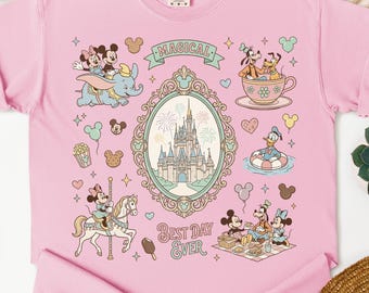Magic Castle Coquette Shirt, Disneyland 2026 Vacation Tee, Epcot Drinking Shirt, Retro Disney Family Trip T-Shirt, Disney Vacation Shirt