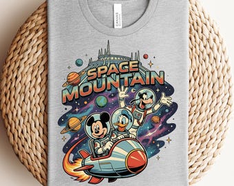 Mickey Space Mountain Tee, Disney Space Mountain Shirt, Mickey Mouse T-shirt, Vintage Mickey Graphic Tee, Disneyland Family Vacation Shirt