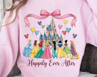 Princesses Happily Ever After Shirt, Disneyland Princesses Sweatshirt, Disney Girls Trip Shirt, Magic Kingdom T-Shirt, Princess Matching Tee