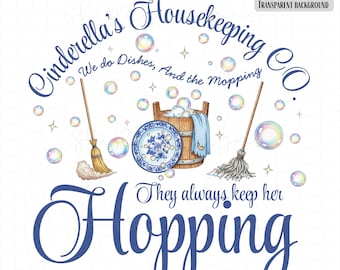 Cinderella Housekeeping CO. PNG / Imágenes prediseñadas de Cenicienta burbujeante. (Descarga digital)
