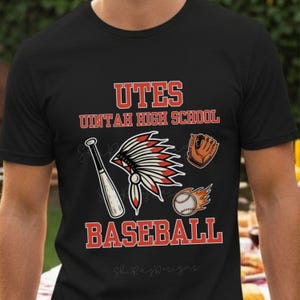 Utes Uintah High School Baseball Tee | Custom Name & Number