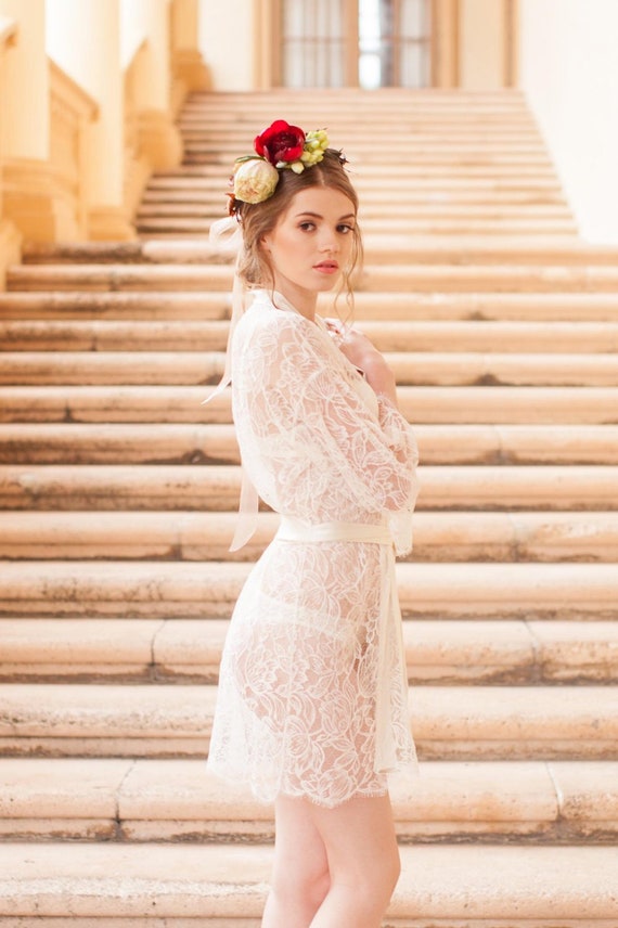 Jecery Set 10 Kimono Da Sposa Con Strass – Bianco E Rosa, Taglia Unica, Per Addio Al Nubilato - 3