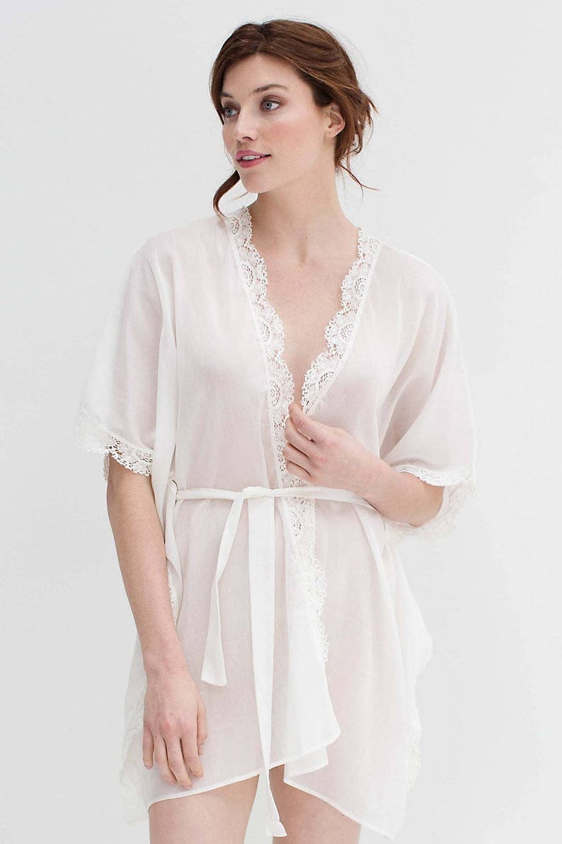 Mariel Resort Caftan Kimono Beach Cover Up Ivory