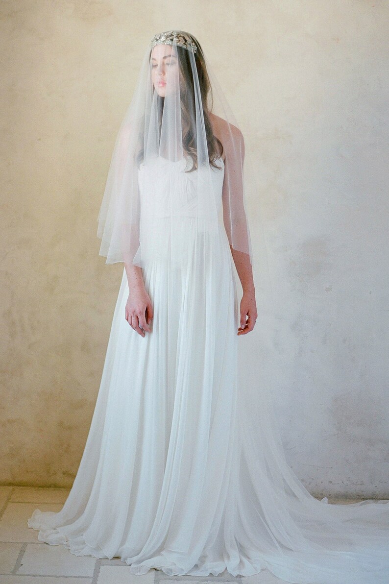 Ethereal Lux Blusher Cathedral Veil ivory image 1