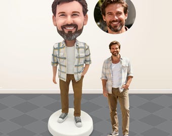 Aangepaste bobblehead-poppen, aangepaste bobblehead-poppen voor heren, aangepaste bobblehead-poppen, aangepaste bobblehead van vriendje, aangepaste bobblehead echtgenoot, aangepaste echtgenoot bobblehead