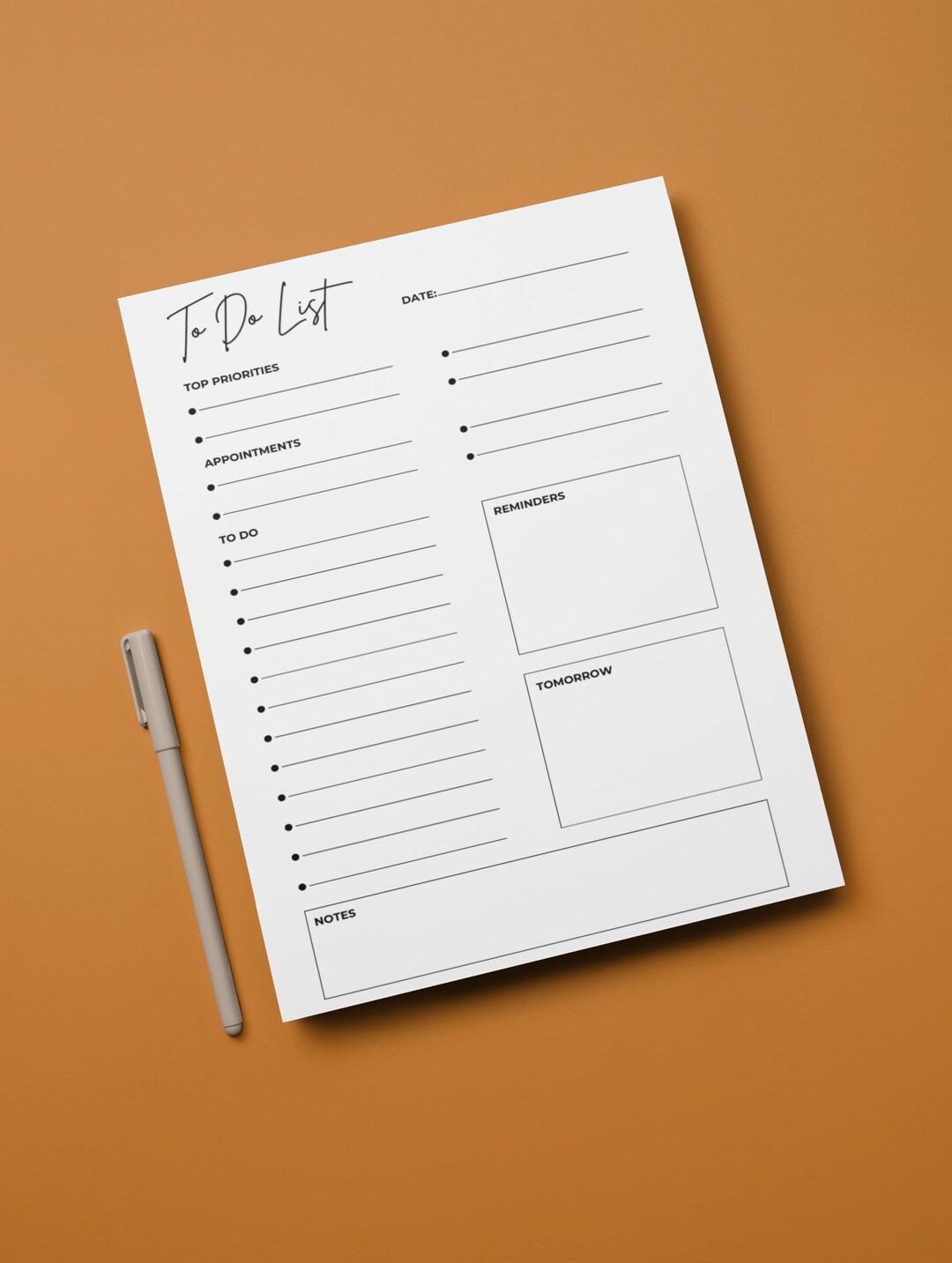Minimalist to Do List Printable | Daily Productivity Planner | Simple ...