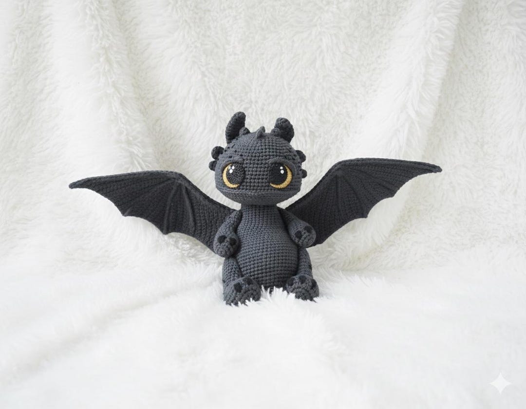 Crochet Black Toothless Dragon /amigurumi Night Fury - Etsy