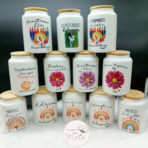 Pot à biscuits personnalisé | Pot à cookies | Boîte biscuits | pot céramique personnalisable | idée cadeau nounou | idée cadeau maman