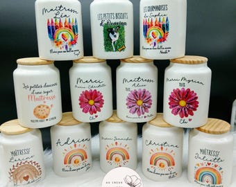 Pot à biscuits personnalisé | Pot à cookies | Boîte biscuits | pot céramique personnalisable | idée cadeau nounou | idée cadeau maman