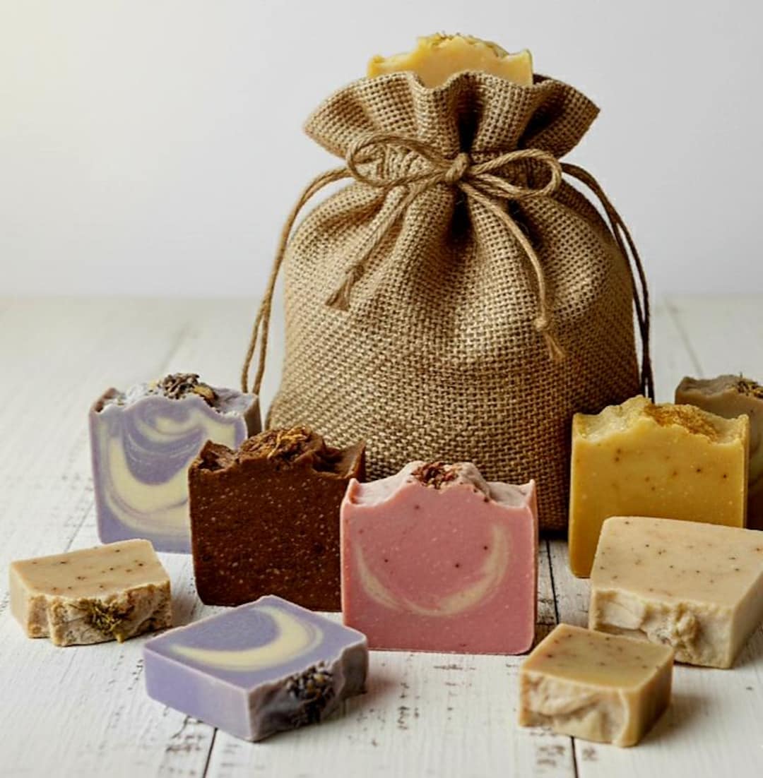 Mystery Organic Soap Bundle 2 Full Bars 3 Sample Soaps Handmade mystery-organic-soap-bundle-2-full-bars-3-sample-soaps-handmade