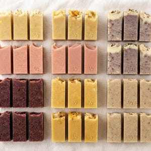 Organic Soap Sampler Set of Six, Natural Handmade Soap Bars, Gentle Skincare