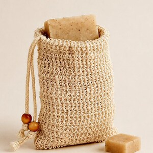 Surprise Handmade Soap Bar in Exfoliating Soap Saver Mesh Bag with Free Sample