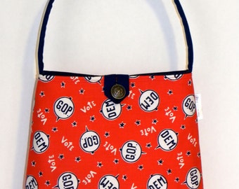 Shoulder Bag - Vintage Patriotic Voting Fabric