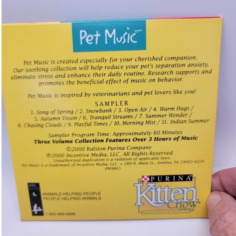 VTG 2000 Purina Pet Music Sampler CD with Exploding Kittens Party Pack Game image 3