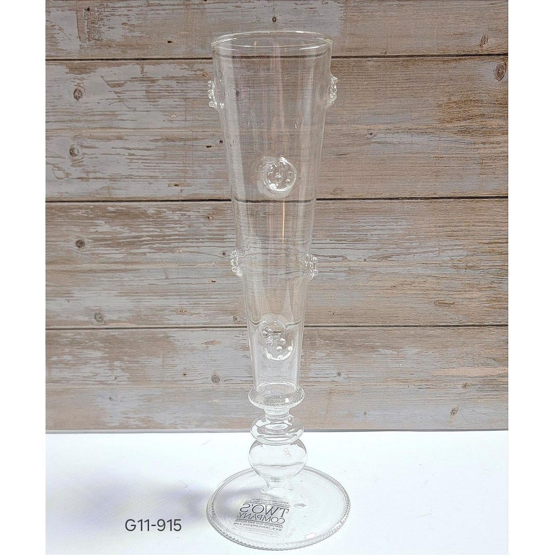 Prunt Two's Company Hand Blown Glass Champagne Flute/bud Vase Prunt Textured ...