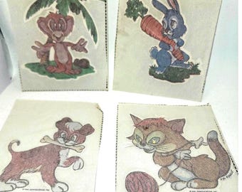 Vintage 1976 Canyon House Inc Animal Iron On Transfers Set of 4 FM A13-555
