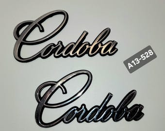 Vintage 75-79 OEM Chrysler Cordoba 5" Script Emblem Lot of 2 (A13-528)