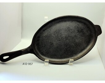Piatto ovale vintage in ghisa per fajitas, 25 cm, nero, prodotto a Taiwan.