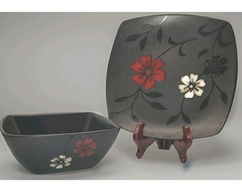 Gibson DISCONTINUED Evening Blossom Square Salad Plate/Soup Bowl Replacement G2